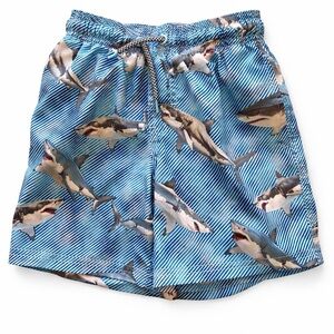 wonder nation Light Blue Shark Print Swim Shorts